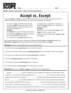 accept vs. except