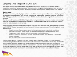Comparing a rural village with an urban slum