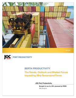 BERTH PRODUCTIVITY The Trends, Outlook and