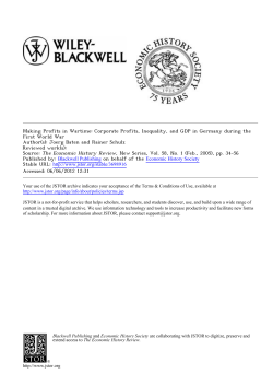 Corporate Profits, Inequality, and GDP in Germany during the First