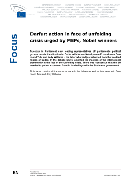 Darfur: action in face of unfolding crisis urged by MEPs, Nobel winners