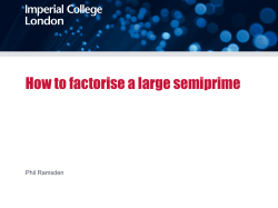 How to factorise a large semiprime