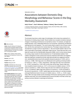 Associations between Domestic-Dog Morphology and Behaviour