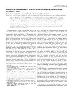 ecological correlates of microfilariae prevalence in endangered gala