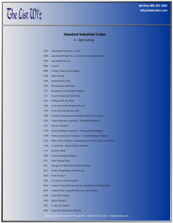 sic codes - 4 digit