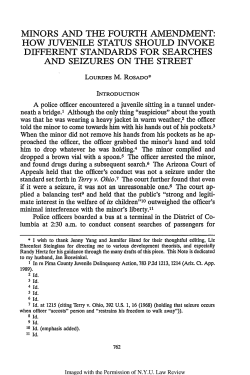 Minors and the Fourth Amendment - New York University Law Review