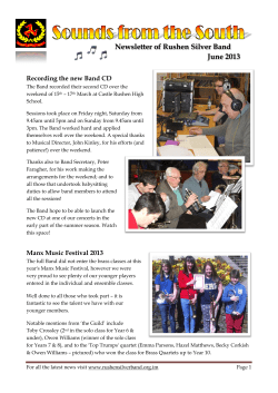 Newsletter of Rushen Silver Band June 2013