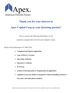 Thank you for your interest in Apex Capital Corp as your factoring