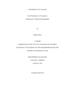 From Prometheus to Presumption: Frankenstein`s Theatrical