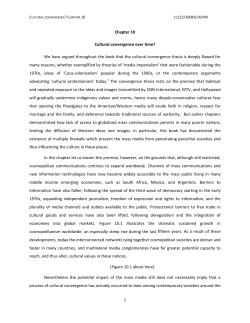 1 Chapter 10 Cultural convergence over time? We have argued