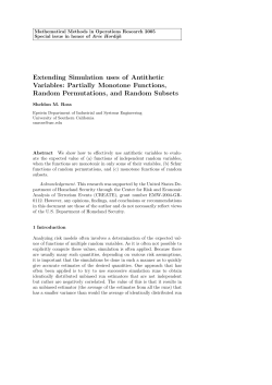 Extending Simulation uses of Antithetic Variables: Partially
