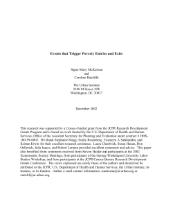 Events that Trigger Poverty Entries and Exits