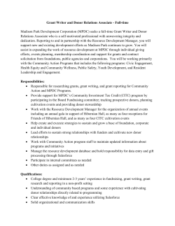 Grant Writer and Donor Relations Associate