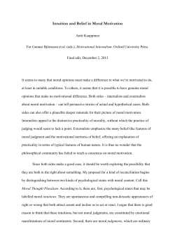 Intuition and Belief in Moral Motivation