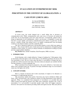 evaluation of entrepreneurs` risk perception in the