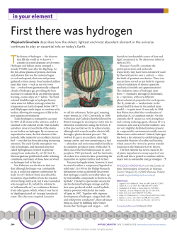 First there was hydrogen
