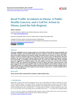 Road Traffic Accidents in Ghana - Scientific Research Publishing