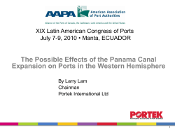 The Possible Effects of the Panama Canal Expansion on Ports in the