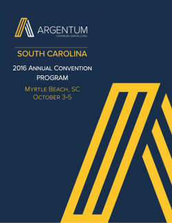 2016 Annual Convention PROGRAM Myrtle Beach, SC October 3-5