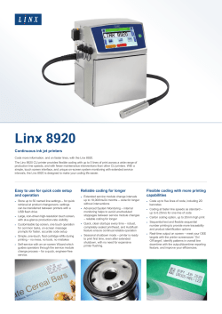 Datasheet - Linx Printing Technologies