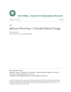 A Durable Political Change - Digital Commons @ IWU