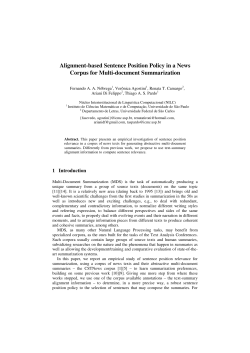 Alignment-based Sentence Position Policy in a News - ICMC