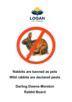 Rabbits are banned as pets Wild rabbits are declared pests Darling