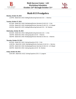 Math 815 Prealgebra
