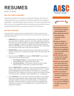 resumes - Garrett College