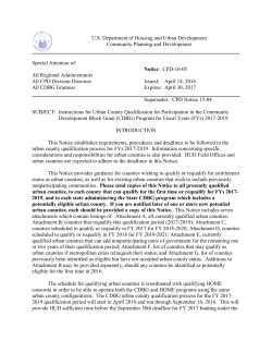 Instructions for Urban County Qualification for