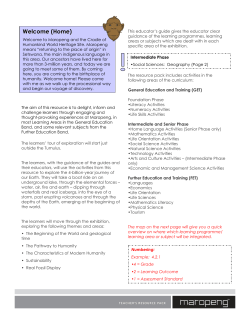 2015 Maropeng Teacher`s Guide