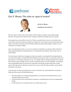 Eric P. Bloom: The rules on `span of control`