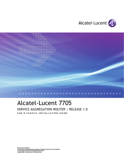 Alcatel-Lucent 7705 SERVICE AGGREGATION ROUTER