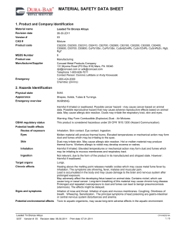 Bronze Leaded Tin Bronze Alloys MSDS - Dura