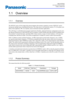 1.1 Overview - Panasonic Semiconductor