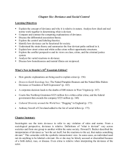 Deviance and Social Control
