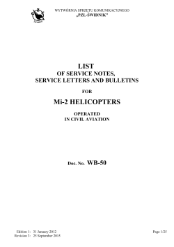 LIST Mi-2 HELICOPTERS - PZL Swidnik
