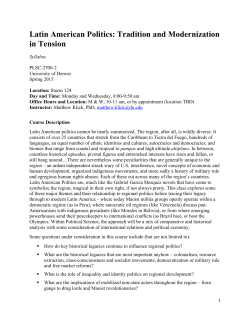 Latin American Politics: Tradition and Modernization in Tension