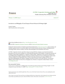 Introduction to and Bibliography of Central - Purdue e-Pubs