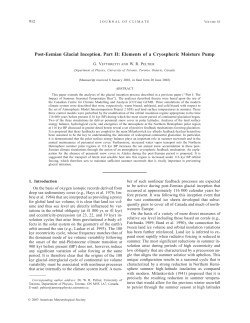 Post-Eemian Glacial Inception. Part II: Elements of a Cryospheric