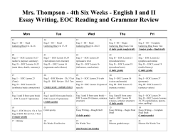 Mrs. Thompson - 4th Six Weeks - English I and II