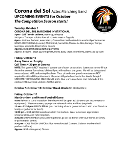 Corona del Sol Aztec Marching Band UPCOMING EVENTS for