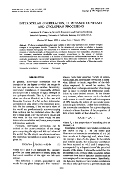 interocular correlation, luminance contrast and cyclopean processing