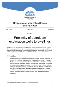 Proximity of petroleum exploration wells to dwellings