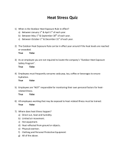 Heat Stress Quiz