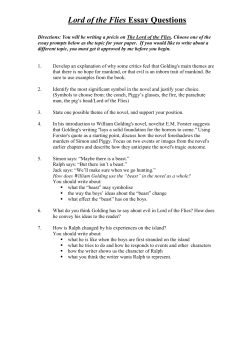 lord of the flies: essay questions - Liberty Union High School District