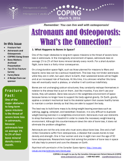 Astronauts and Osteoporosis: What`s the