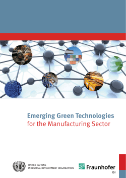 Emerging Green Technologies for the Manufacturing Sector
