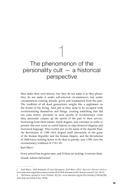 The phenomenon of the personality cult &mdash; a - ANU Press