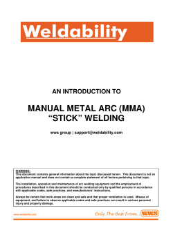 manual metal arc (mma) &ldquo;stick&rdquo; welding
